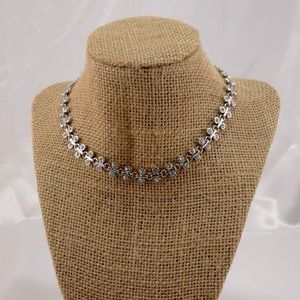 C&I Necklace Silver and Rhinestone Crystals